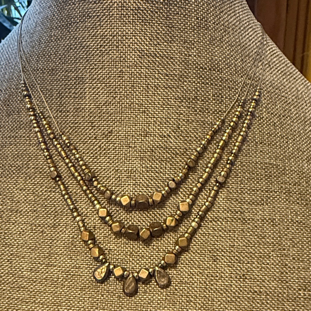 Silpada “Ready to Mingle” Brass Sterling Silver Multi-Strand Necklace N3101